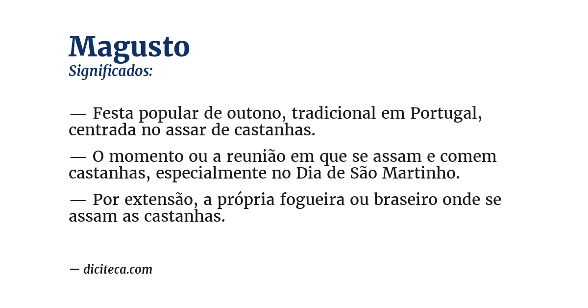 Significado de magusto