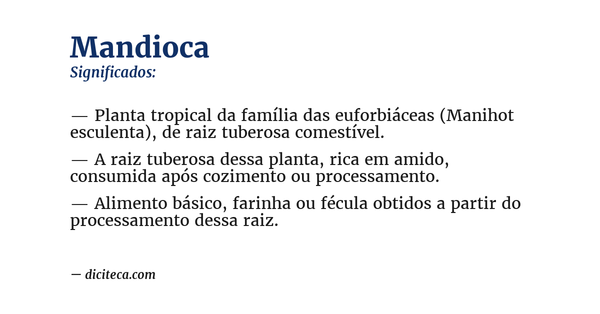 Significado de mandioca