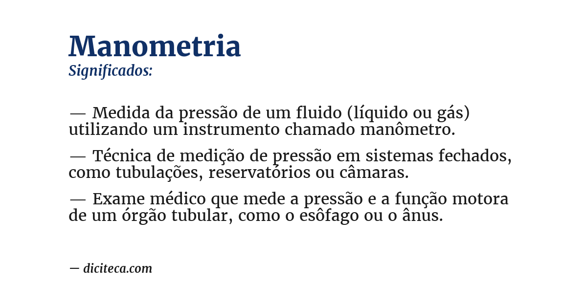 Significado de manometria