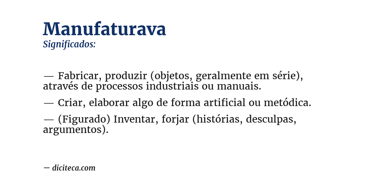 Significado de manufaturava
