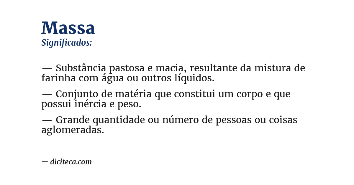 Significado de massa
