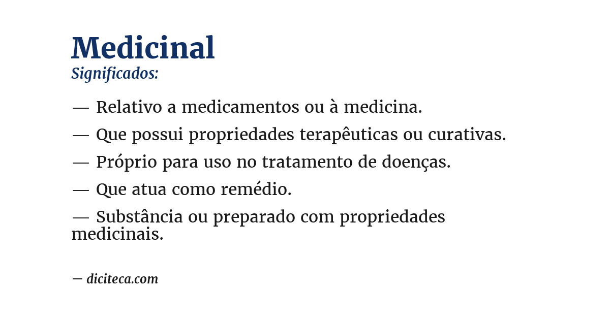Significado de medicinal