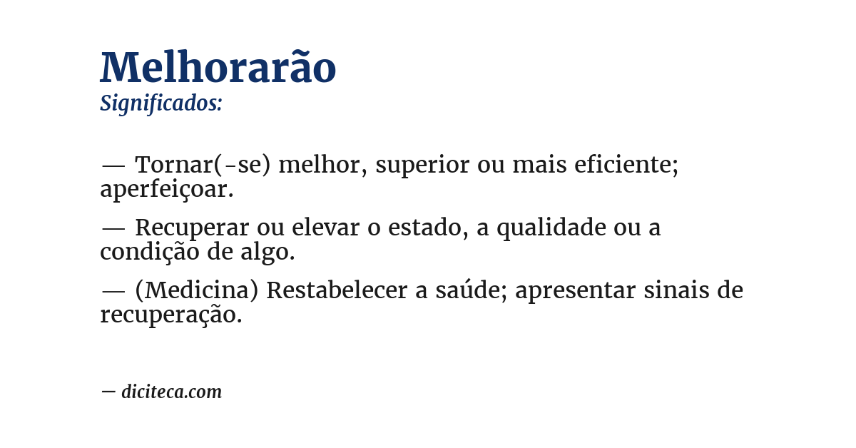 Significado de melhorarão