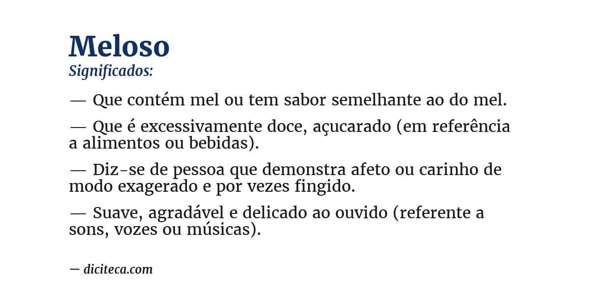 Significado de meloso