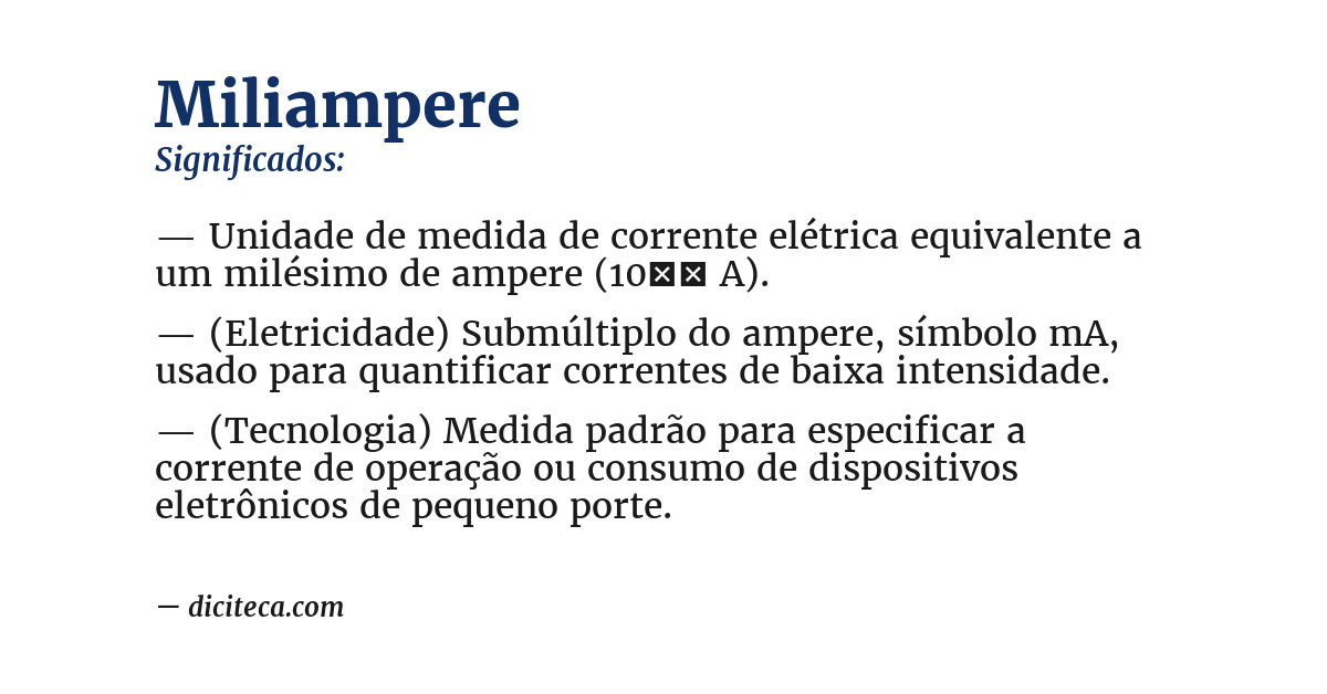 Significado de miliampere
