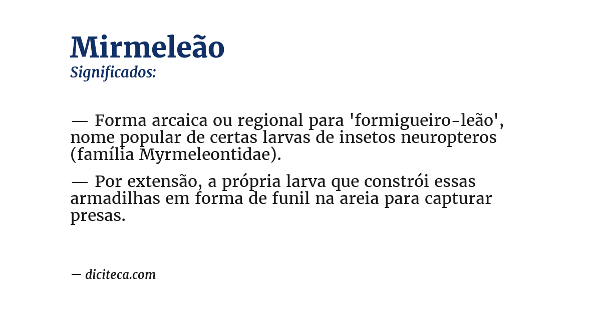 Significado de mirmeleão