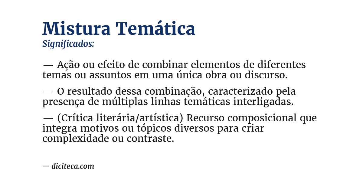 Significado de mistura temática
