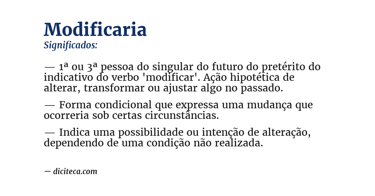 Significado de modificaria