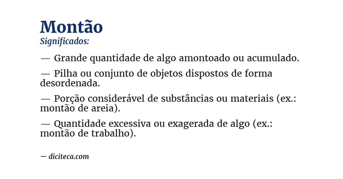 Significado de montão