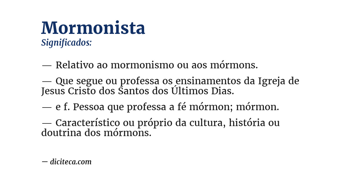 Significado de mormonista
