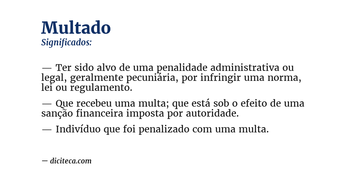Significado de multado
