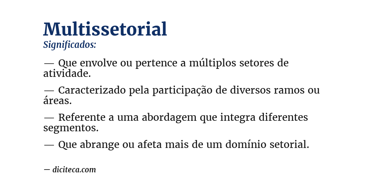 Significado de multissetorial