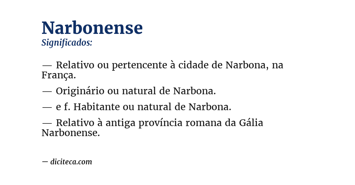 Significado de narbonense