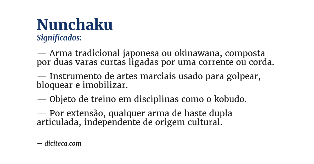 Significado de nunchaku