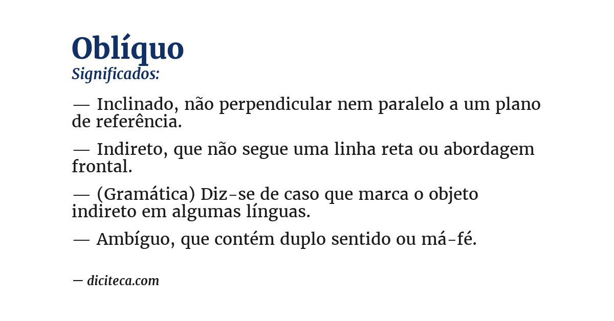 Significado de oblíquo