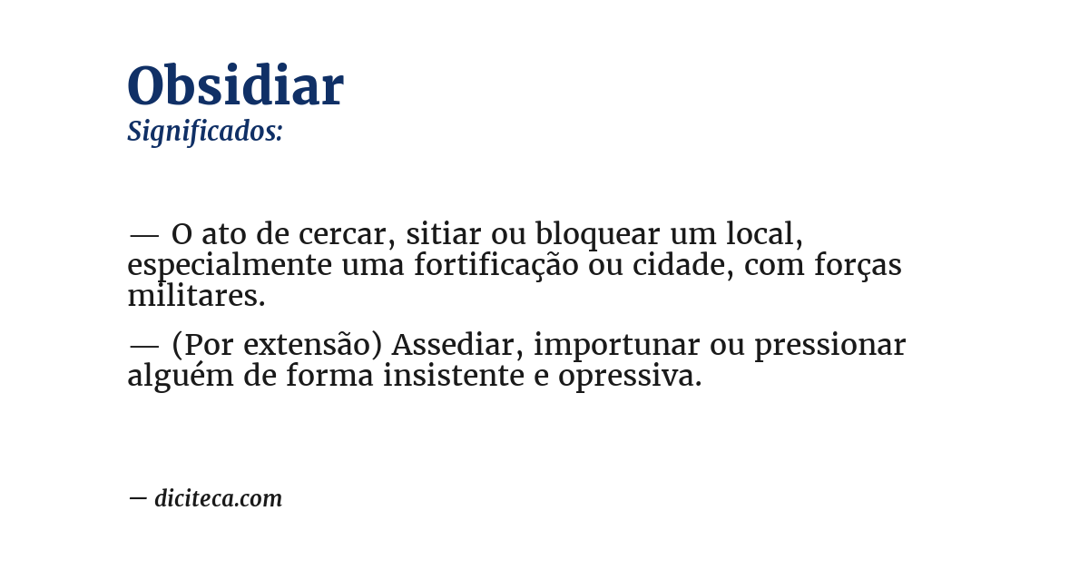 Significado de obsidiar
