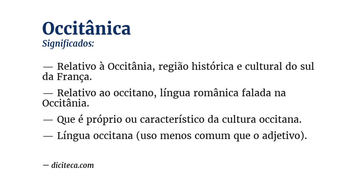 Significado de occitânica