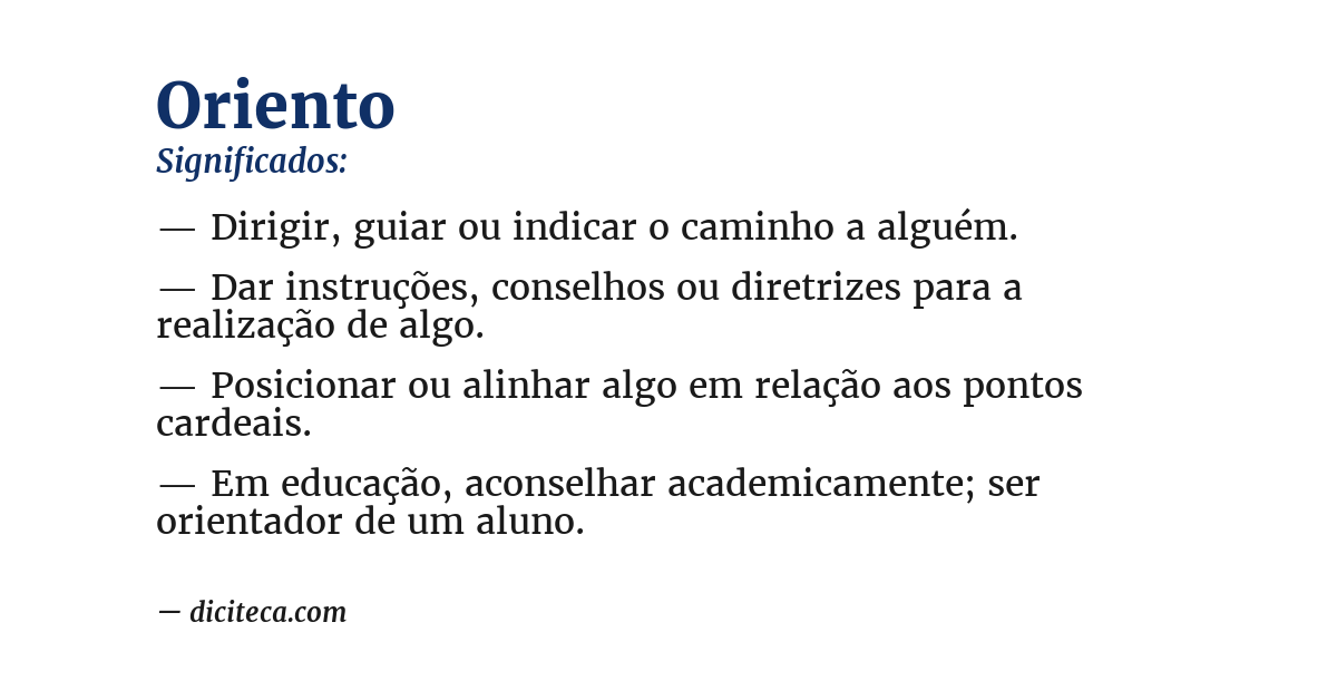 Significado de oriento