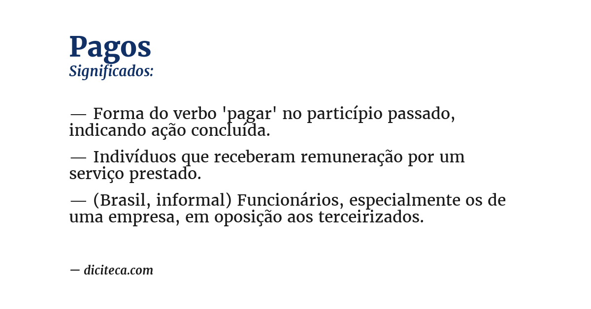 Significado de pagos