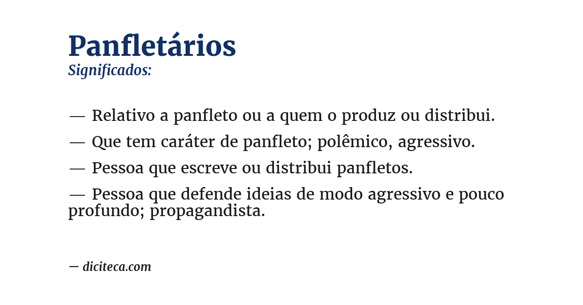 Significado de panfletários