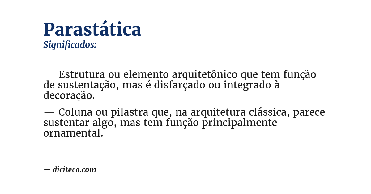 Significado de parastática