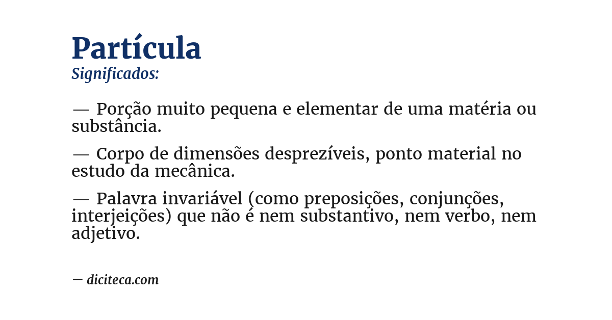 Significado de partícula