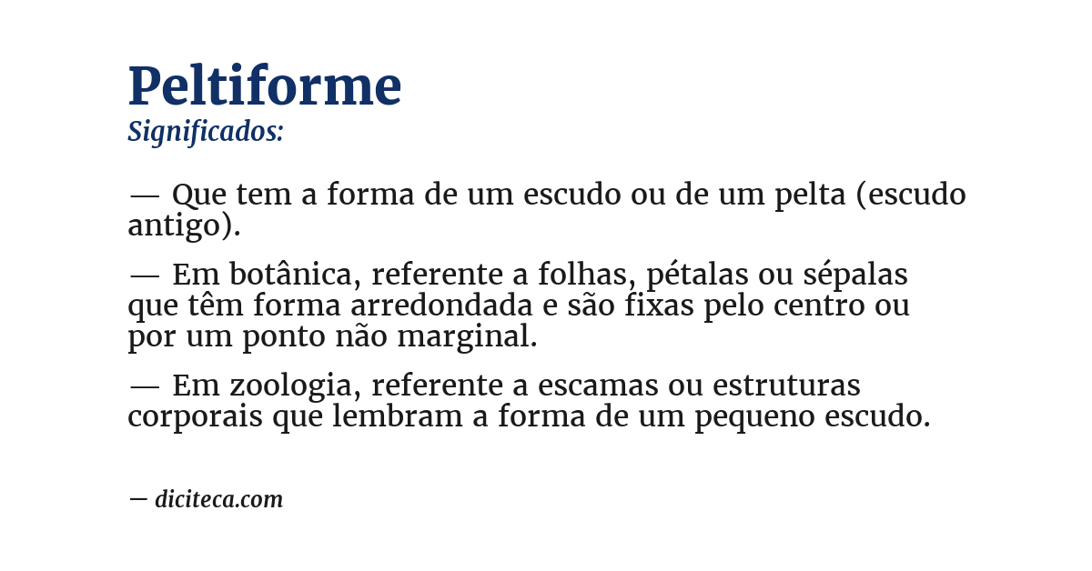 Significado de peltiforme