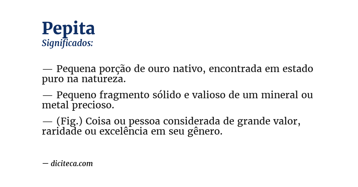 Significado de pepita