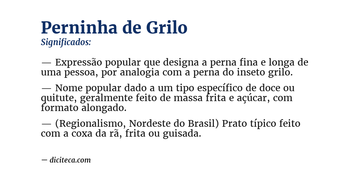 Significado de perninha de grilo
