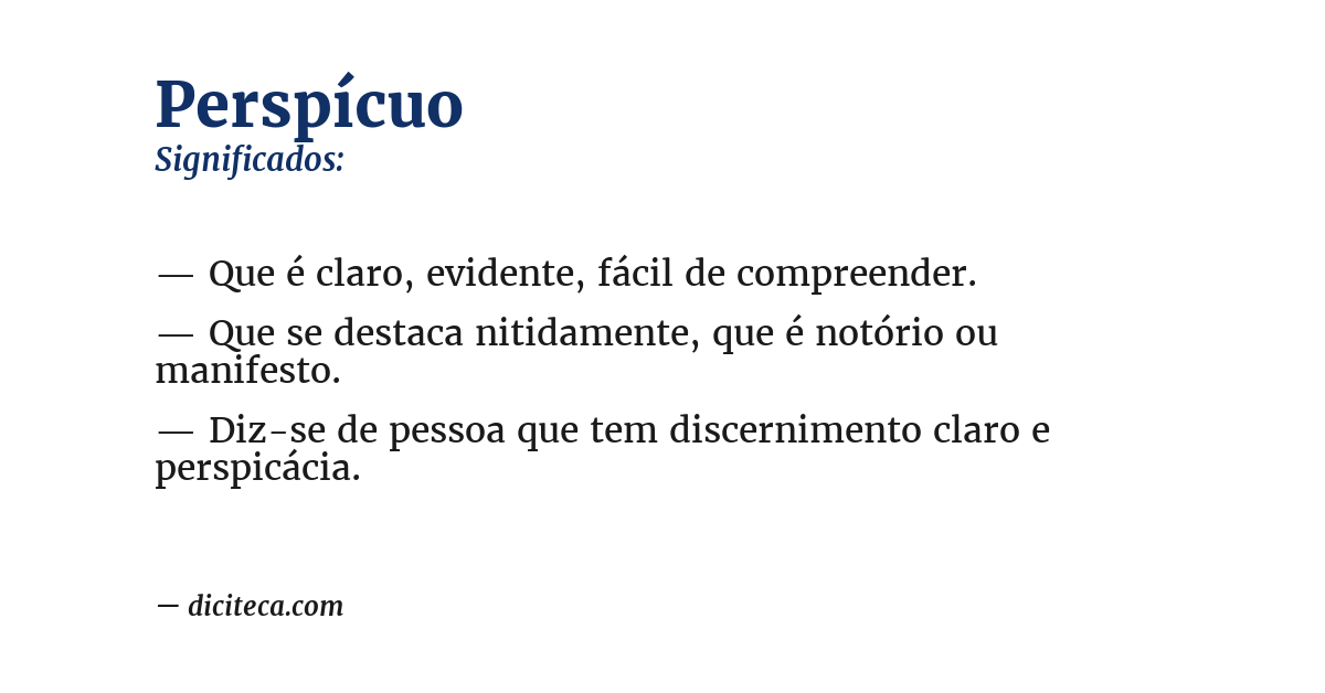 Significado de perspícuo