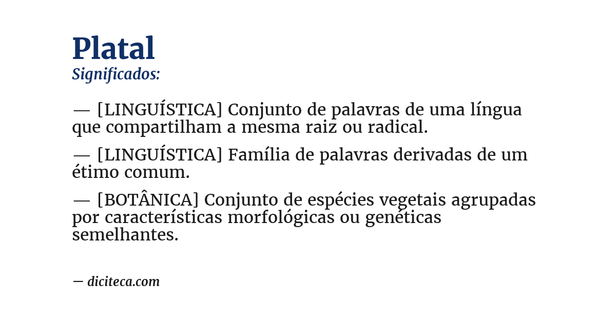 Significado de platal