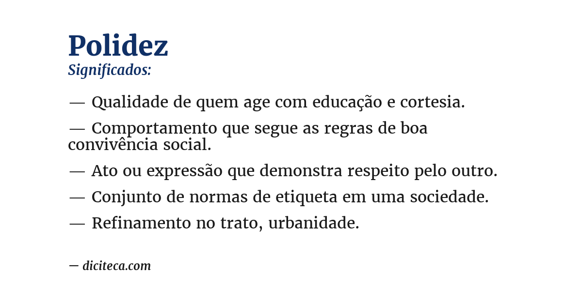 Significado de polidez