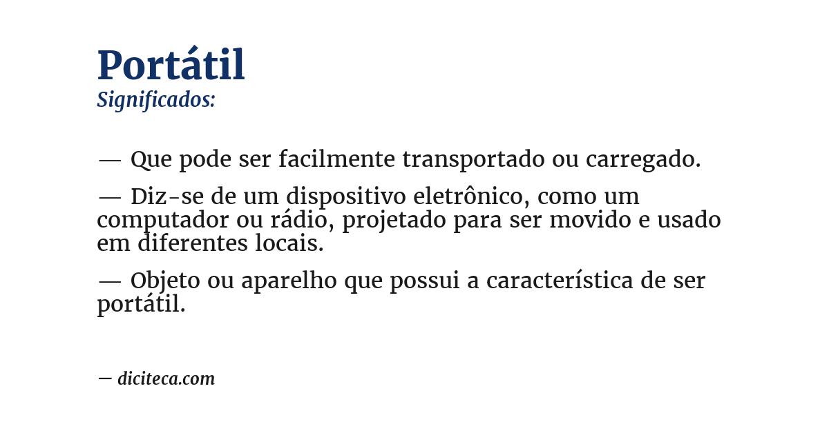 Significado de portátil