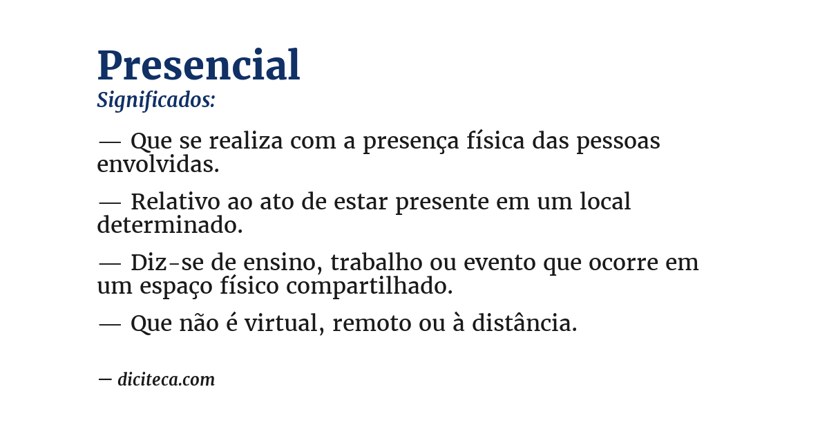 Significado de presencial