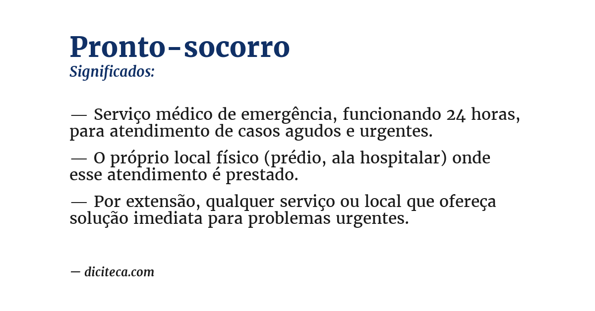 Significado de pronto-socorro