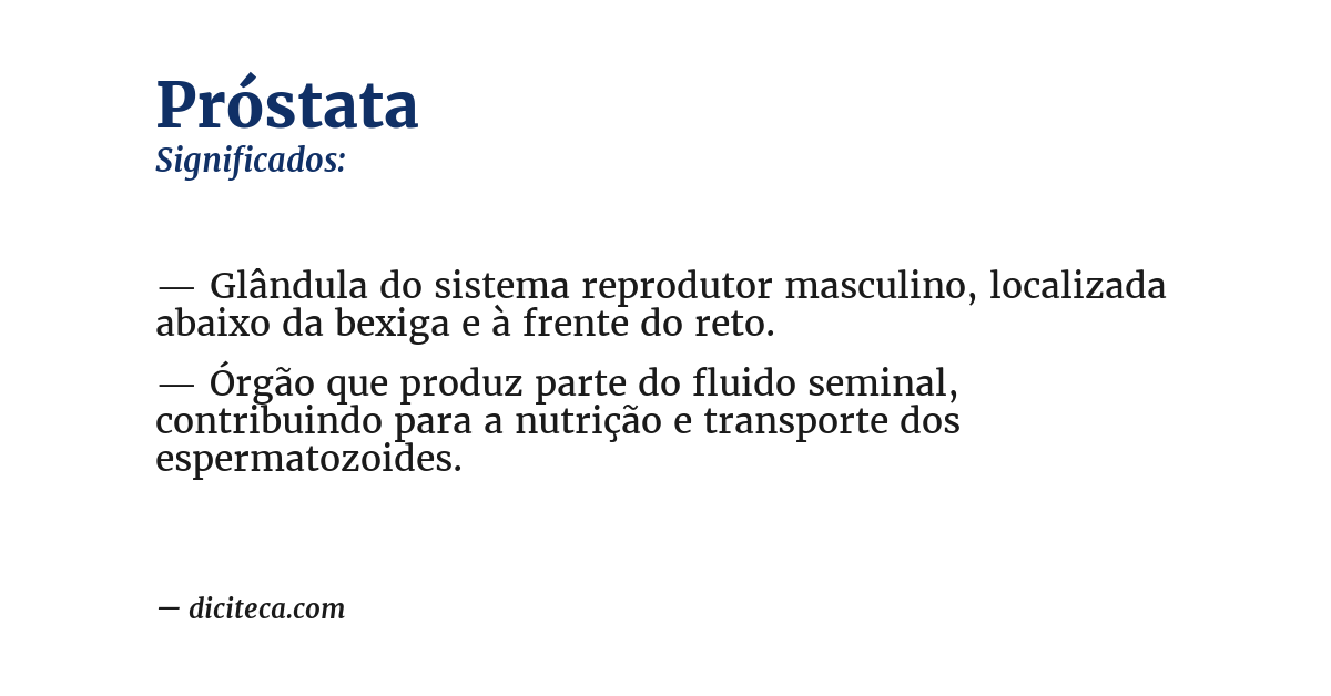 Significado de próstata