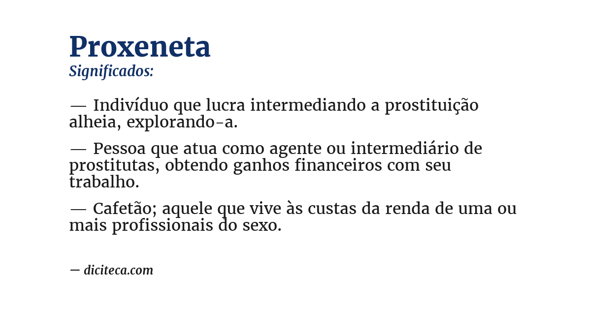 Significado de proxeneta