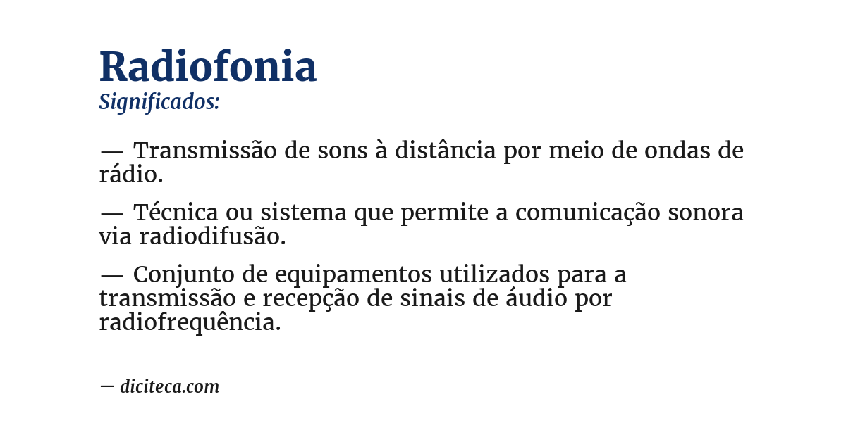 Significado de radiofonia