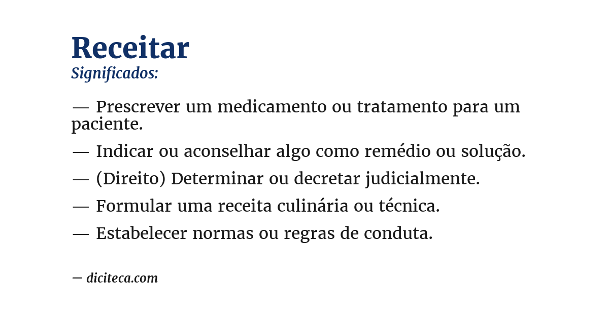 Significado de receitar