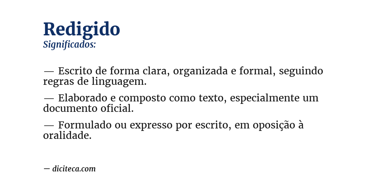 Significado de redigido