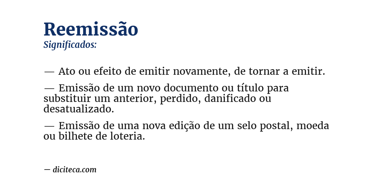 Significado de reemissão