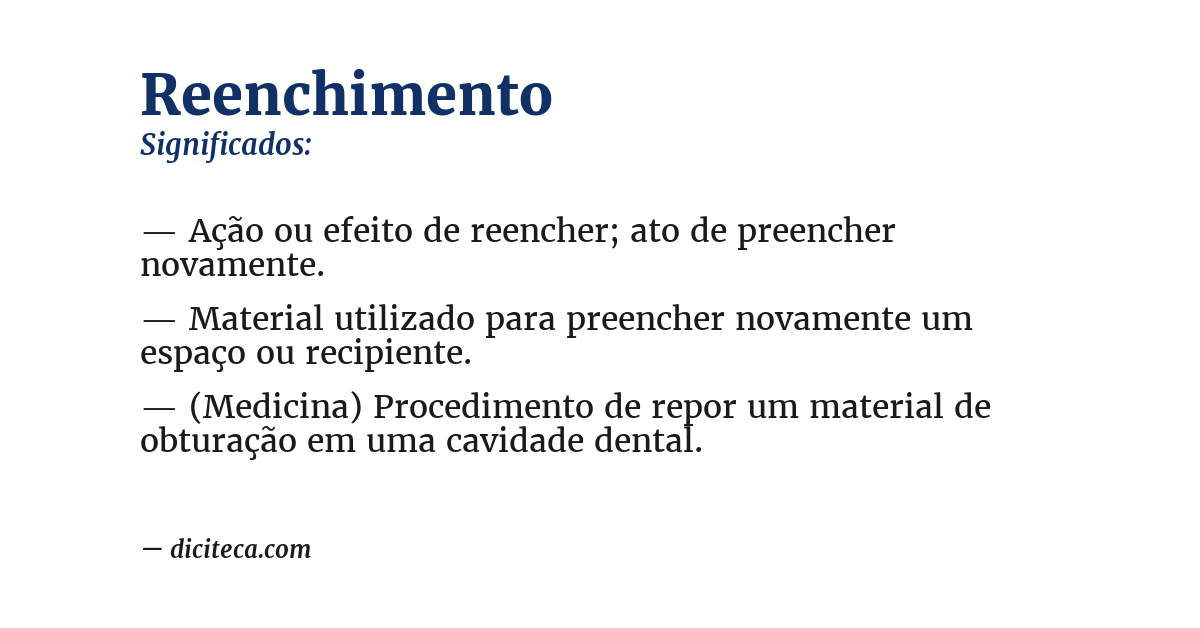 Significado de reenchimento