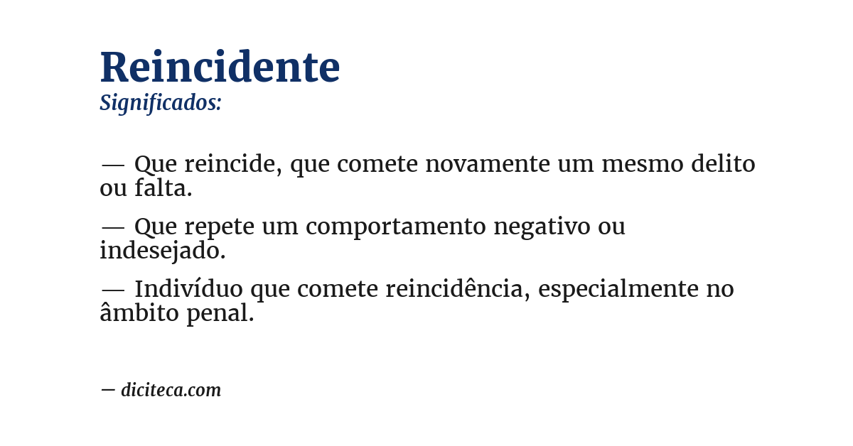 Significado de reincidente