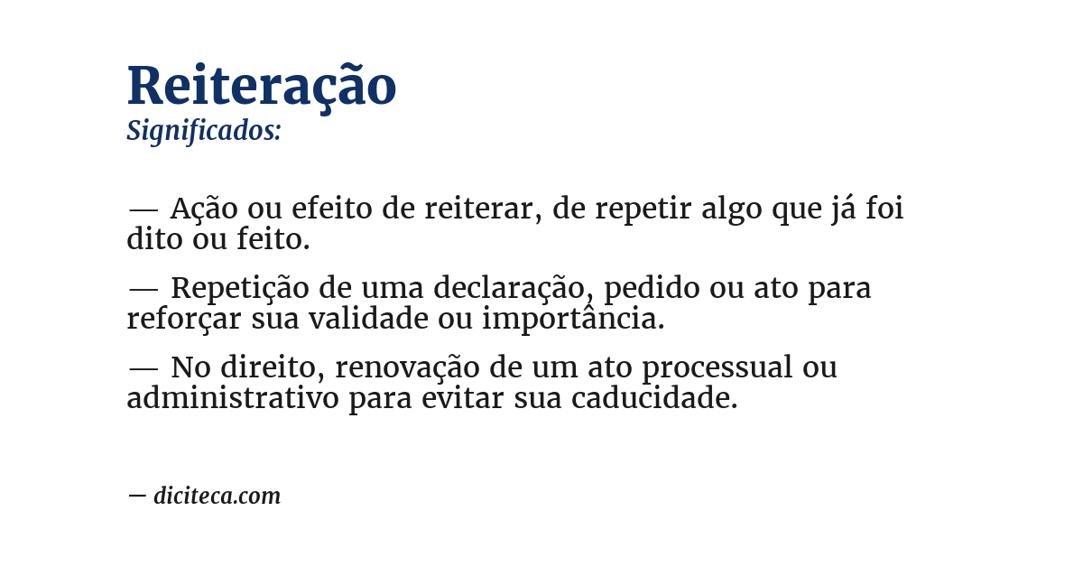 Significado de reiteração