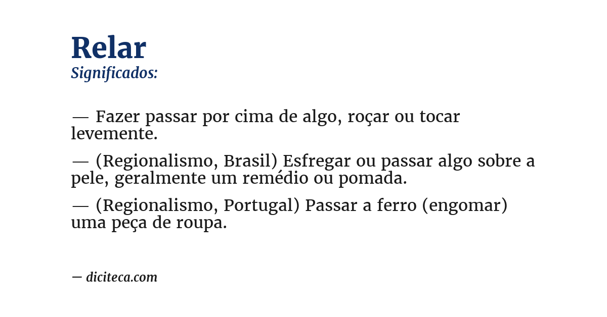 Significado de relar