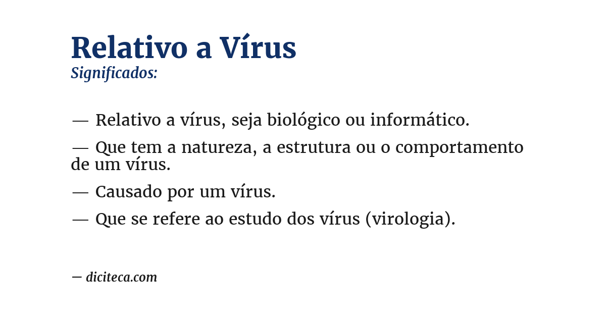 Significado de relativo a vírus