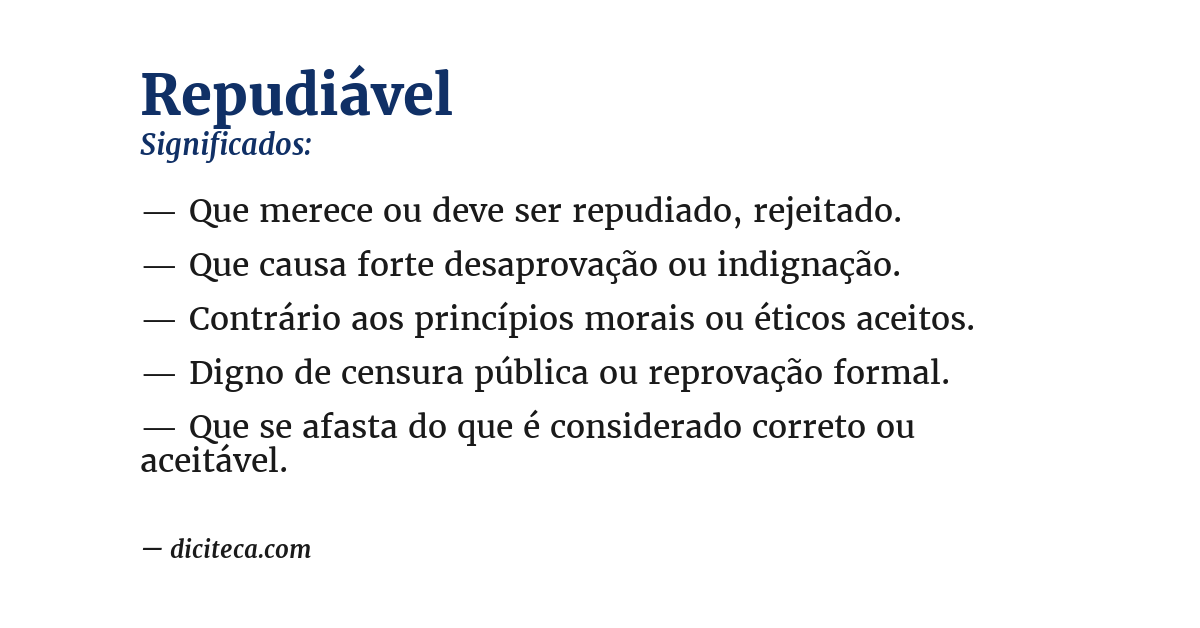Significado de repudiável