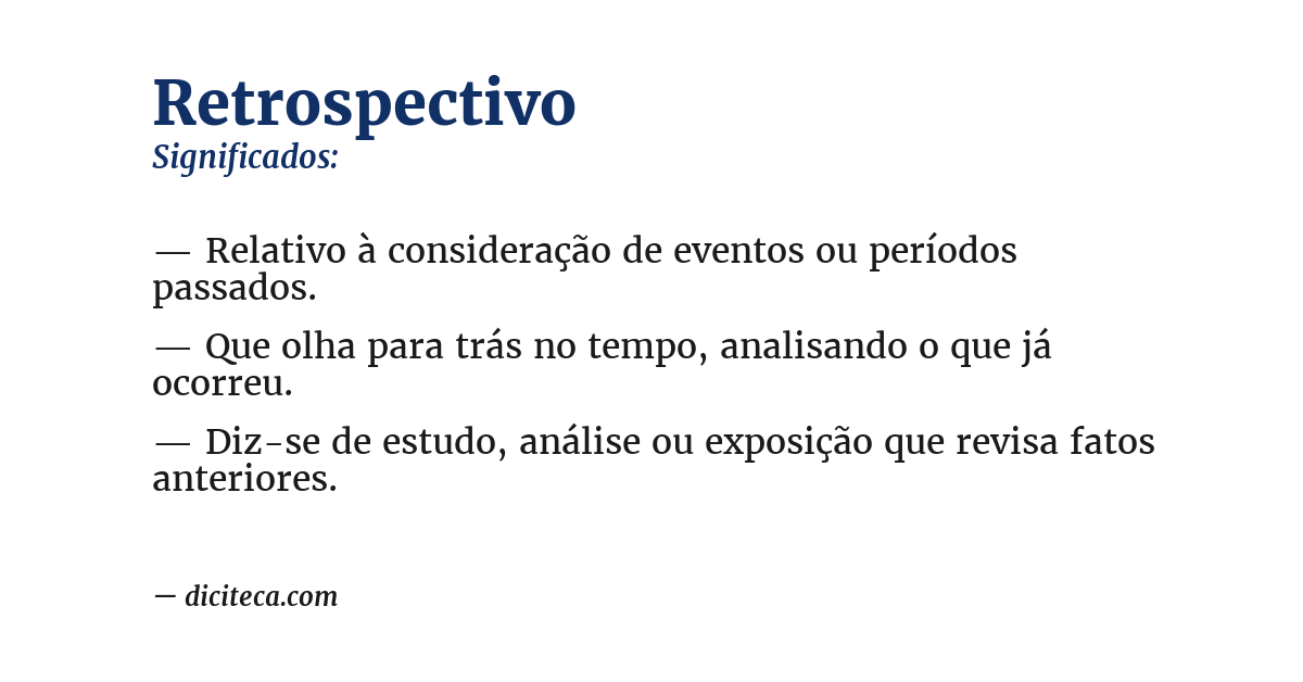 Significado de retrospectivo