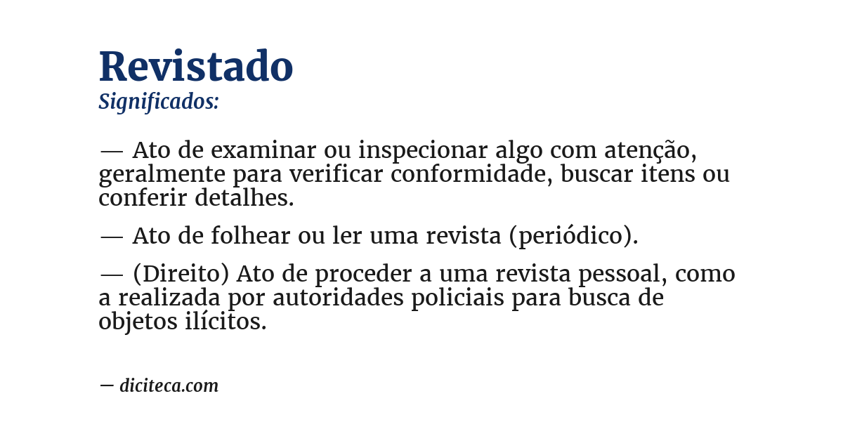 Significado de revistado
