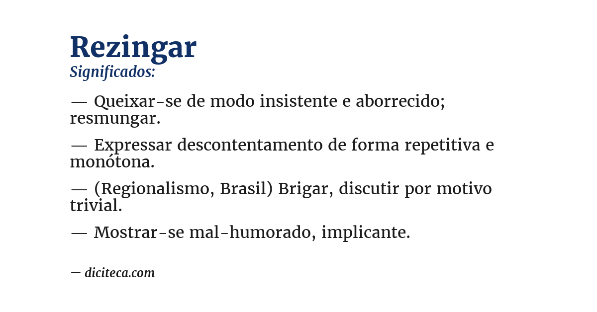 Significado de rezingar